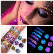 6Set Bio-degradable non toxic Chunky Glitter Body Face Cosmetic Festival UK