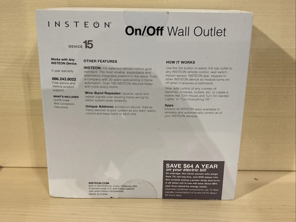 Insteon Wall Outlet - Device 15. New In Box - Image 2 of 4
