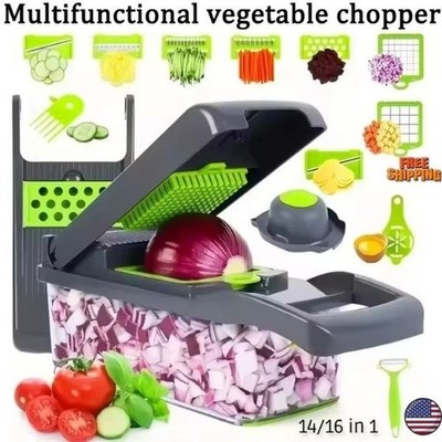 Household Multi-Function Vegetable Chopper Slicer Dicer Shredder 14/16-Piece Kit
