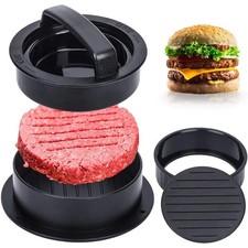 Non Stick 3-In-1 Stuffed Burger Press Hamburger Patty Molds Maker Sliders BBQ