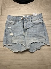 Abercrombie Kids Cut Off Jean Shorts Distressed Size 11-12 Denim Blue