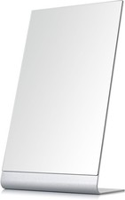 15"x8" Frameless Makeup Mirror Minimalist Free Standing Desk Mirror