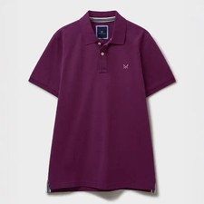Crew Clothing Mens Polo Shirt Purple Cotton Pique Classic Fit Short Sleeve