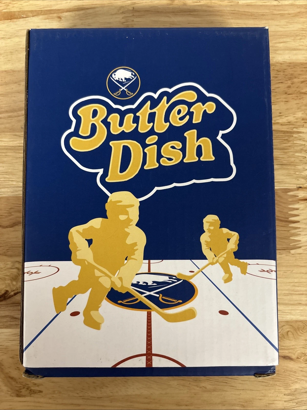 Tops Buffalo Sabres Ceramic Blue Hockey Rink Butter Dish