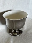 Vintage RARE Haeger USA Silver Chrome Pedestal Planter Vase 6” Mid Century Mod