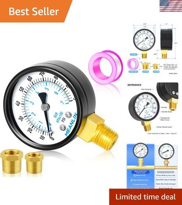 0- 2'' DIAL FACE 1/4'' NPT Well Pump Pressure Gauge, with 1/2'' NPT and 3/8'' NPT...