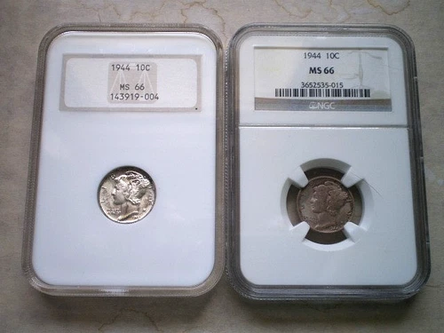 Mercury Dimes 1944 both are MS 66 graded by NGC (2-4-1 price)