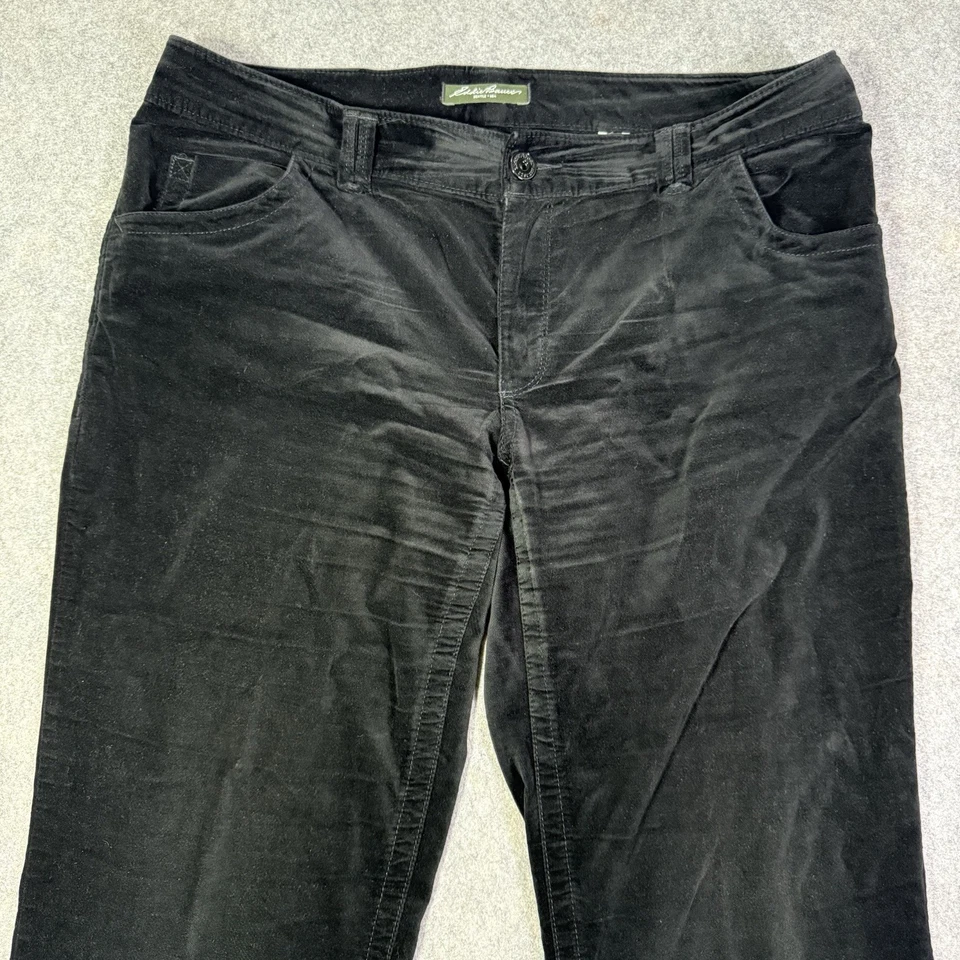 Pantalones LL Bean Outdoors Terciopelo Suave Pierna Ancha Para Mujer Talla 14 Negro Calce Favorito Foto 2 de 4