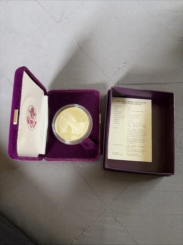 1986 S Mint Uncirculated $1 Solid Silver 1 Oz Walking Liberty Dollar Coin Boxed