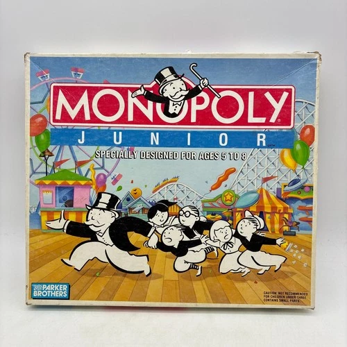 VINTAGE Monopoly Junior 1990 COMPLETE Parker Brothers 80's 90's Kids Children's