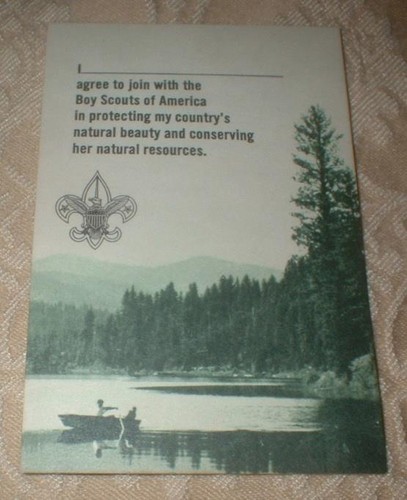 1970 BOY SCOUTS of AMERICA BSA CONSERVATION NATURAL RESOURCES OUTDOOR CODE CARD