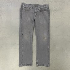 Vintage Y2K Carhartt Single Knee Gray Canvas Pants Size Relaxed Fit 32x32