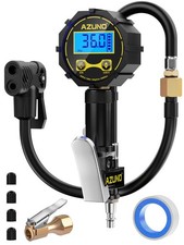 Presta Valve Adaptor with Pressure Gauge, 200psi Dual-Port Schrader Presta V...