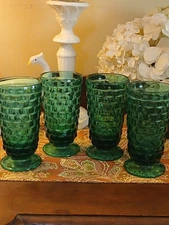 Vintage Teal Whitehall Colony Indiana Glasses Set of 4