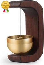 1pc Wooden Dopamine Wind Bell with Magnetic Copper Chime Ornament - NEW