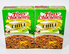 2 Tony Chachere's CHILI Seasoning Mix MILD 2.5oz box 08/2026