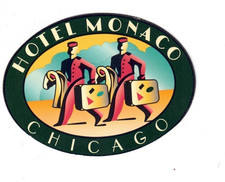 Vintage Luggage Tag-Hotel Monaco-Chicago-Excellent Condition