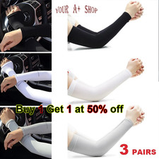 3 Pairs Cooling Arm Sleeves Cover UV Sun Protection Sports Outdoor For Men Women