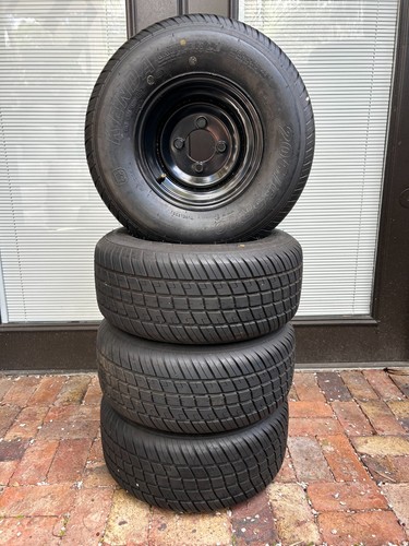 Set of 4 - Kruizer LE 205 65 10 Golf Cart OEM Tires & Wheels - 80% Tread