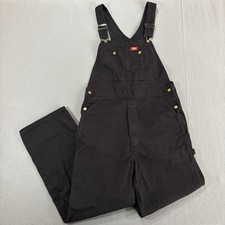 Dickies Canvas Overalls 34x32 Black Bib Work Wear Dungarees Carpenter Mens