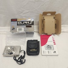 Canon Elph2 APS Point  Shoot Film Camera with Strap/Case Sliver Box-As Is