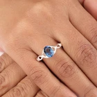 London Blue Topaz Gemstone 925 Stamped Silver Stylish Jewelry Ring Gift For Wife