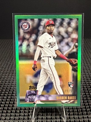 2025 Topps Archives Darren Baker RC Green Foilboard /99 Nationals