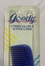Vintage 1989 Goody Unbreakable Black 7" Plastic Comb USA 4492