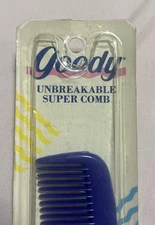 Vintage 1989 Goody Unbreakable Black 7" Plastic Comb USA #4492