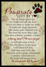 Pawprints Left By You Pet Memorial Plaque - Remembrance Offering For Grieving...