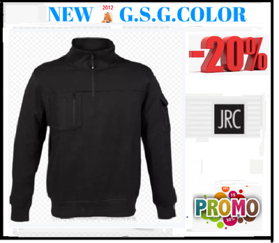 JRC Herren Sweatshirt Hong Kong Lupenkragen kurzer Reißverschluss FARBE SCHWARZ GR. 3XL