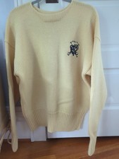 Polo Ralph Lauren 90s PRLC Knit Sweater Thick Size L 100 Wool Ivory Crest