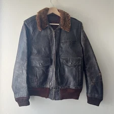 Hercules Sears Roebuck 1950s Vintage Brown Horsehide Leather Jacket Men's