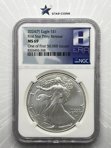 2024(P) Silver Eagle - Eagle Privy NGC MS69 One of First 50,000 Issued