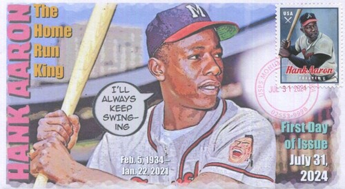 COVERSCAPE computer generated “Hank Aaron” Forever 2024 U/O FDC - Picture 1 of 2