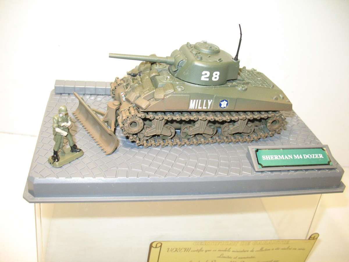 Miniature Solido Char Sherman Bulldozer – échelle 1:50 – Véhicule Militaire En Boîte