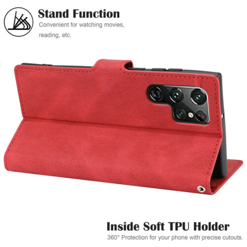 Funda billetera abatible de cuero para Samsung A14 A54 5G A51 A71 A13 A33 A32 A42 A52 A72 - Imagen 41 de 52