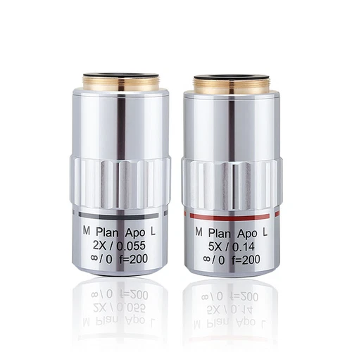 Obiettivo microscopio metallurgico M26 95 mm visibile LWD M Plan APO 2X-50X - Foto 5 di 30