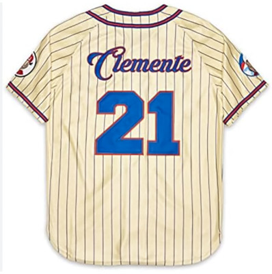 Vintage 1964 Clemente #21 San Juan Baseball Jersey Custom Name Beige