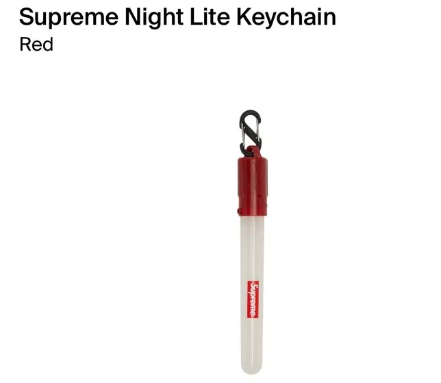 Porte clés Supreme DEL Mini Glowstick Nite Lite neuf rouge SS18 100 % authentique