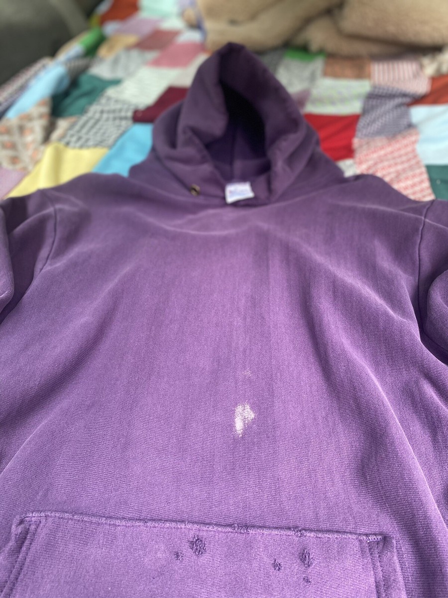 90's Champion Reverse Weave Hoodie XXL Purple Thrashed 23” X 33