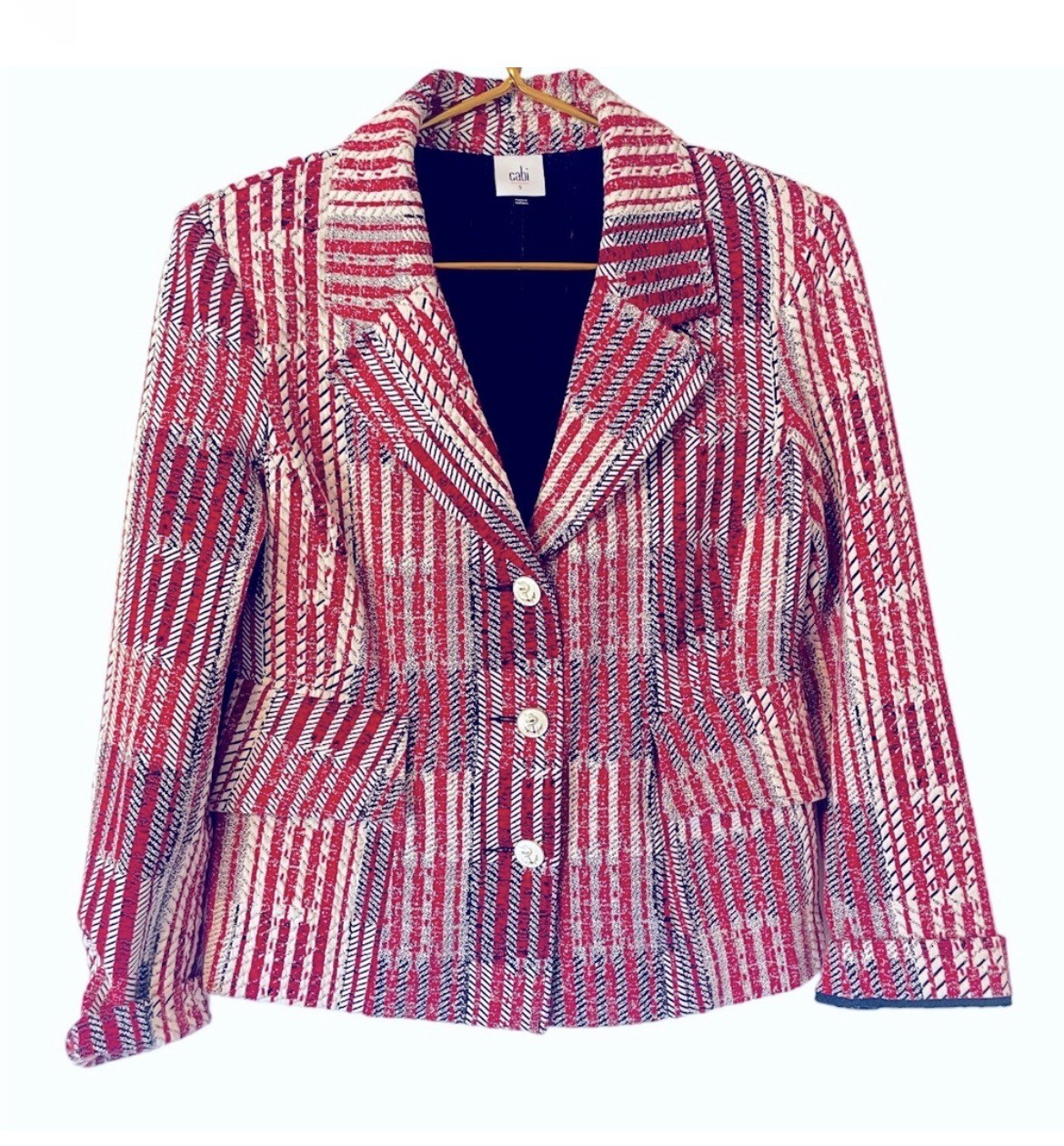 CAbi Patchwork Nautical Blazer Jacket Style 6028,… - image 6
