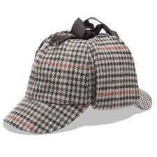 Men's Wool Tweed Sherlock Holmes Deerstalker Hat
