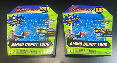 NIB Xploderz Ammo Depot 1000 Count 500 Ready to Fire 500 to Refill Blue Rounds 2