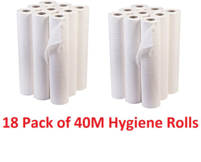 18 x Hygienerolle 2-lagig Tischbettbezug Couch 20'' Papierrollen Stoff 40m weiß