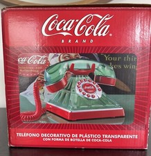Téléphone style bouteille Coca-Cola vert/rouge/blanc vintage neuf en boite