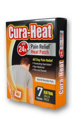 CURA-HEAT Cura Heat - Back And Shoulder Pain - 7 Patches - All Day Pain Relief -