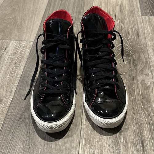 Converse All Star Chuck Taylor Black Patent Leather High Top Size 10 - Picture 4 of 8