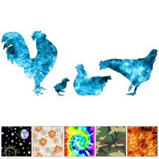 Chickens Rooster Chick - Decal Sticker - Multiple Patterns  Sizes - ebn6432