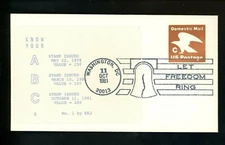 US FDC #U594 EEJ Label / Jakel / LGS 1981 DC " C " Eagle 1st Cachet Unofficial